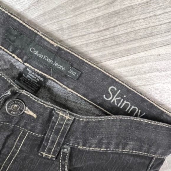Calvin Klein Womens‎ Skinny Jeans Black Pockets Stitching Dark Wash Mid Rise 2 - Picture 5 of 12